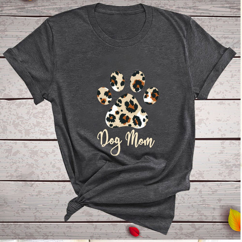 Dog Mom Leopard Dog stylové tričko