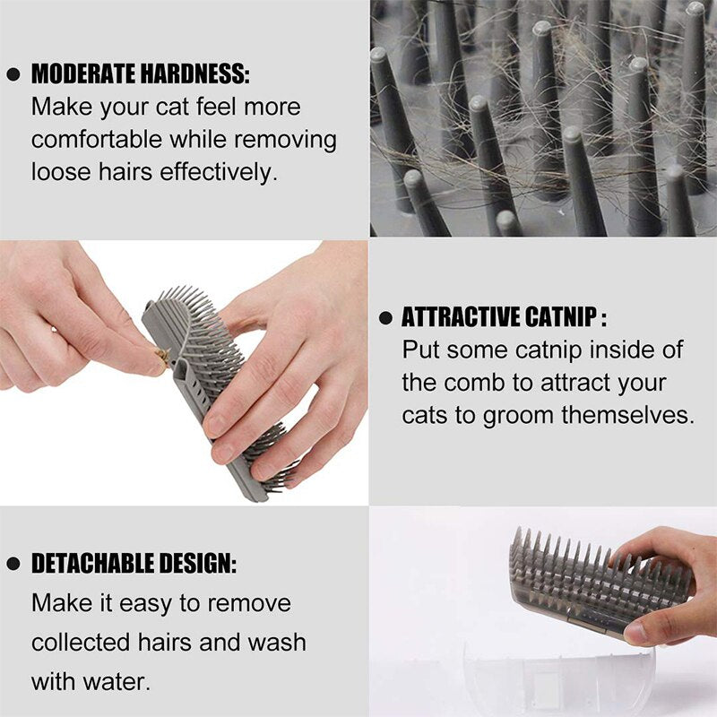 Pet Comb Removable Cat Corner Scratching Rubbing Brush Pet Hair Removal Massage Comb Pet Grooming Cleaning Supplies Scratcher