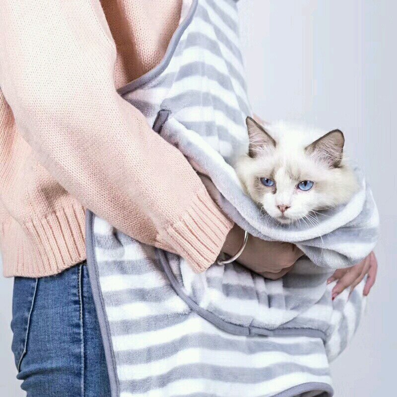 Zástěra pro držení kočky s kapsou pro domácí mazlíčky
