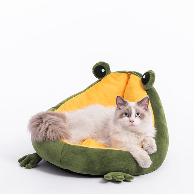 Pelíšek pro kočky ve tvaru žáby