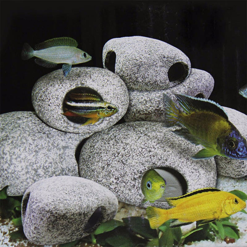 Keramický kámen s dírou do akvária